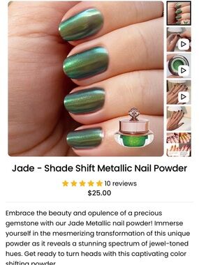 Jade Shade Shift Metallic Sistaco Nail Powder